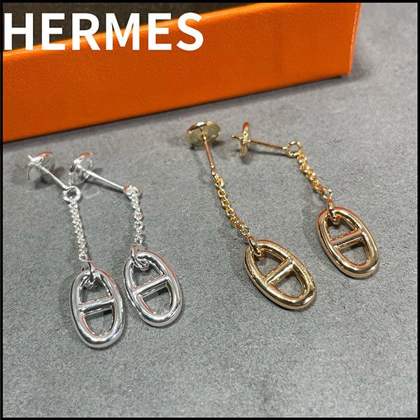 シンプルで上品★エルメス ファランドールピアス 偽物 MM H108618B
