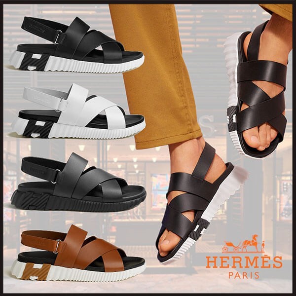 シンプルお洒落♪HERMES ベルトサンダル 偽物 エレクトリック H222860ZH