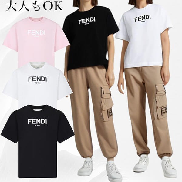 FENDI ROMA Tシャツ 偽物 ロゴ入り JUI1377AJF