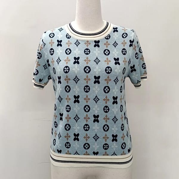 広州 スーパー コピー ルイヴィトン モノグラムカレイドスコープニットトップ Tシャツ lv22258