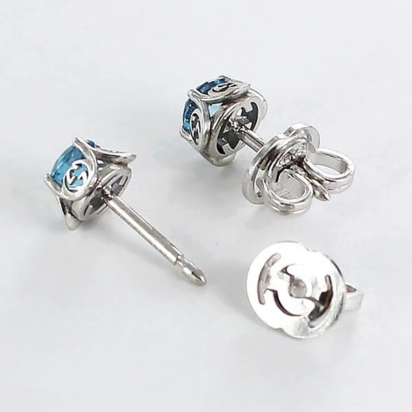グッチ ピアス 偽物18K ブルートパーズ レディース 両耳ピアス662427