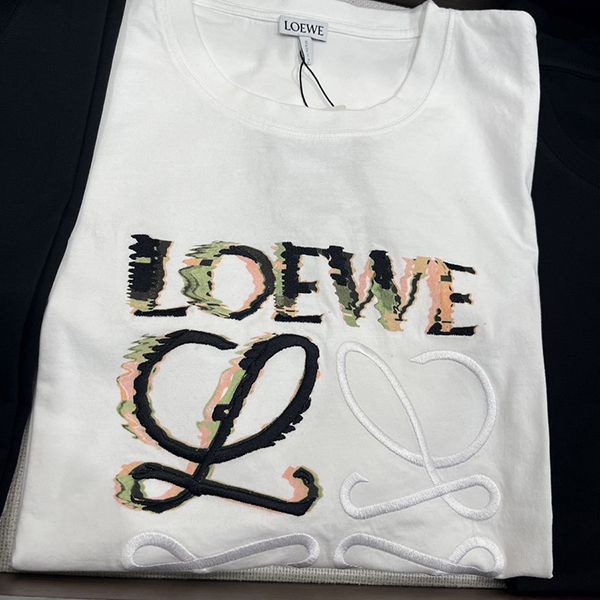 ロエベ tシャツ コピーコットン リラックスフィット 半袖 tシャツ 2色low8031