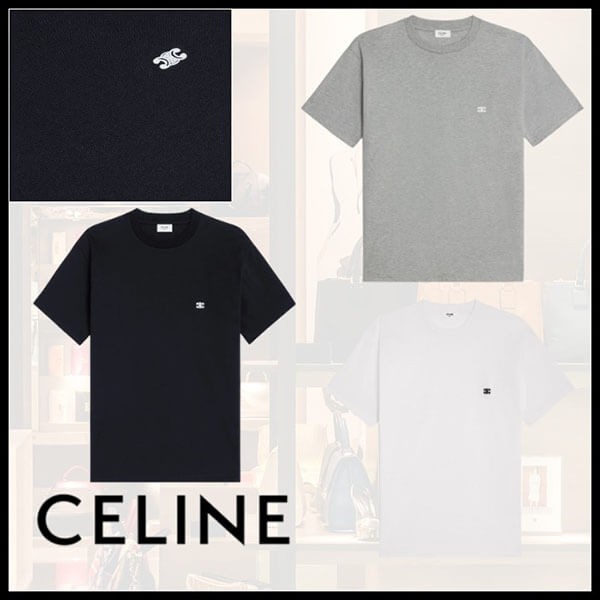 【大人気商品】CELINE HOMME Tシャツ 偽物 Triomphe コットン ルーズ トリオンフ 3色 2X04I671Q