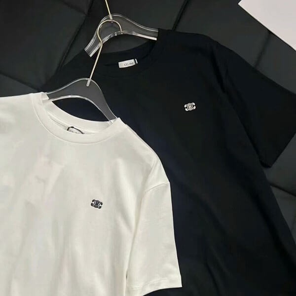 【大人気商品】CELINE HOMME Tシャツ 偽物 Triomphe コットン ルーズ トリオンフ 3色 2X04I671Q