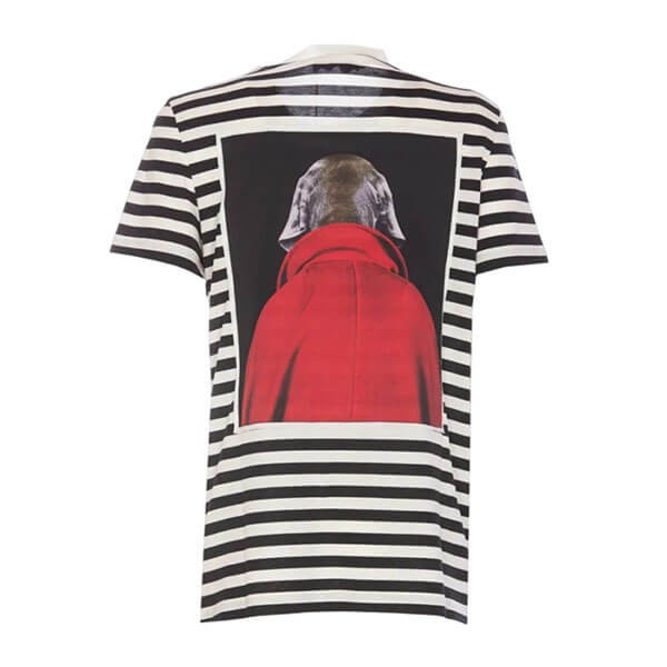 マックスマーラ Tシャツ 偽物 Rosso プリント ボーダージャージー 1946084106003