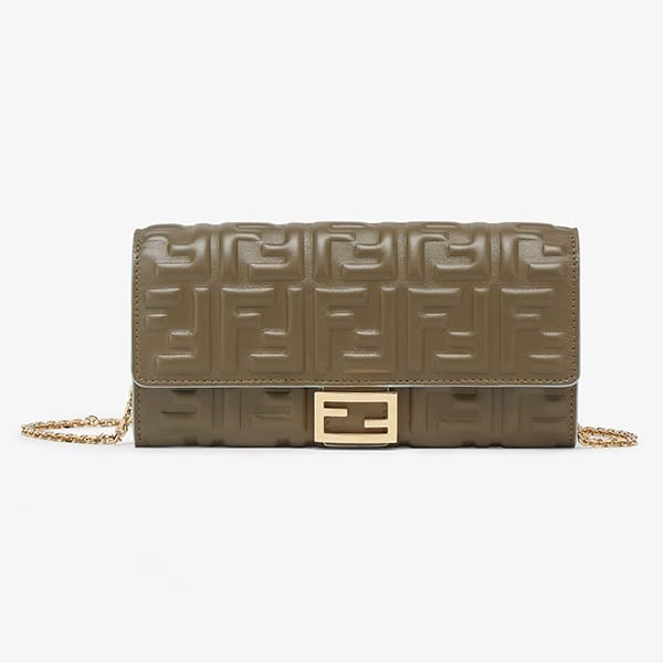 フェンディ 偽物 FFモチーフ バゲット コンチネンタル財布 チェーン付 2色 8M0365AT00F1PQH