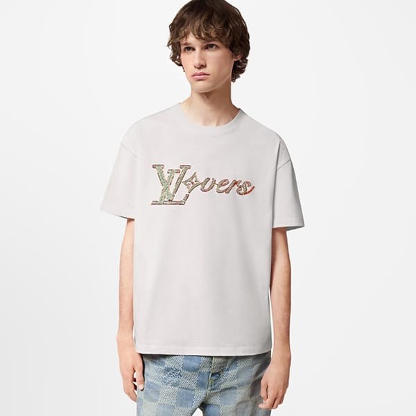 東大門 スーパーコピー ルイヴィトン エンブロイダード Tシャツ 1AFR95