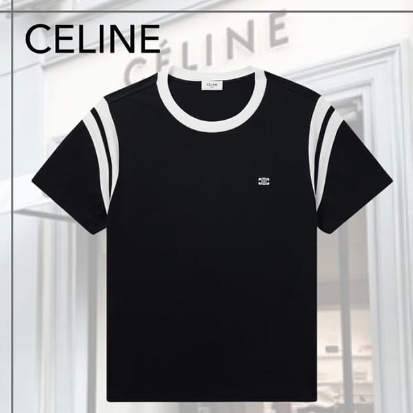 セリーヌ トリオンフ コットン レギュラー Tシャツ パロディ 2X30O671Q.38AW