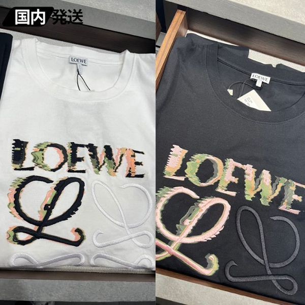 ロエベ tシャツ コピーコットン リラックスフィット 半袖 tシャツ 2色low8031