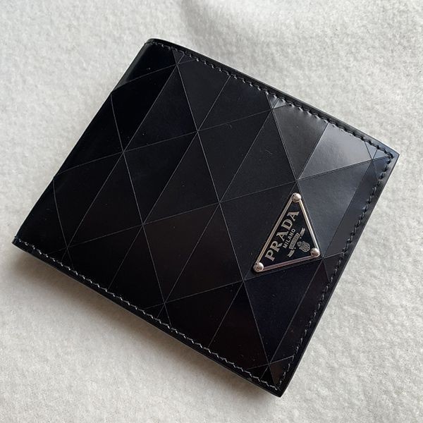 ☆プラダ 財布 偽物☆三角ロゴ・ブラッシュドレザー2折り財布2mo738