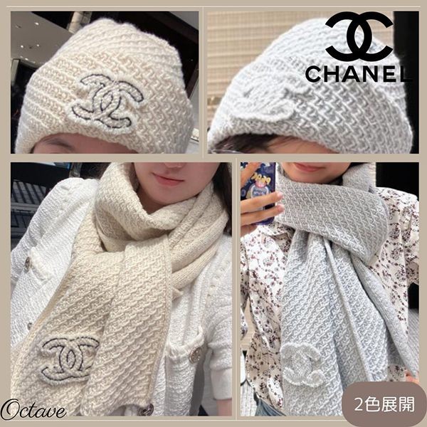 2024ブランドシャネル マフラー 偽物カシミヤ＆ニット帽 24-25aw 08036