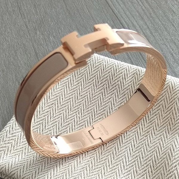 【エルメス クリックh 偽物】clic h bracelet ローズゴールドブレスレット h08274