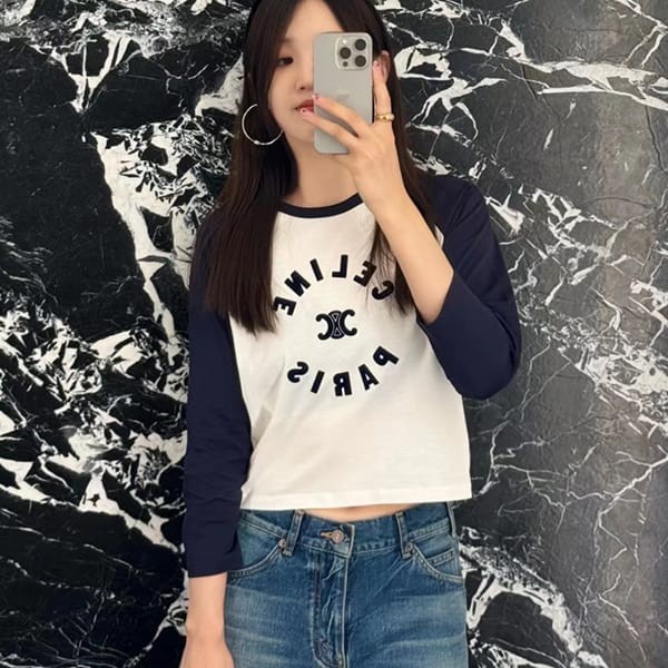 セリーヌ トリオンフ コットンジャージー Tシャツ 偽物 2X89N507Z.02XM