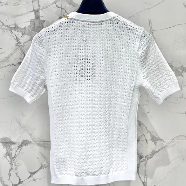 ルイヴィトン チャーム ニット Tシャツ 偽物 ホワイト 1AFZLA