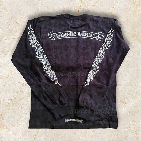 クロムハーツ★セメタリークロス コピー スクロールロゴ 長袖 tシャツ ch10236