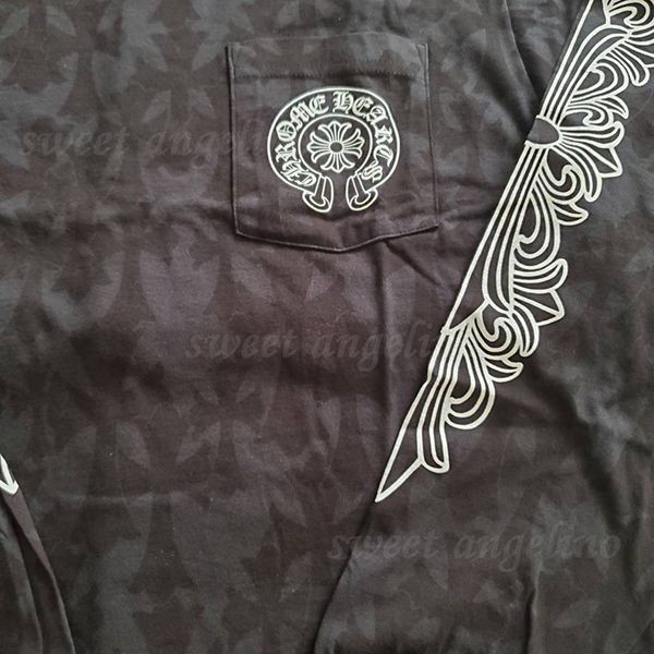 クロムハーツ★セメタリークロス コピー スクロールロゴ 長袖 tシャツ ch10236