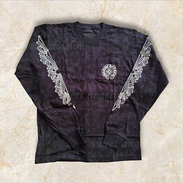 クロムハーツ★セメタリークロス コピー スクロールロゴ 長袖 tシャツ ch10236