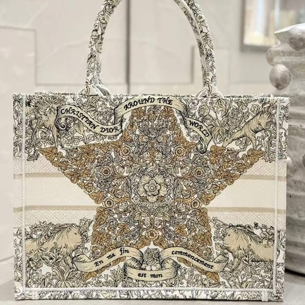 ディオール ブックトート 偽物 ラテカラー刺繍 ミディアム バッグ 3色 M1296ZEDP_M01E