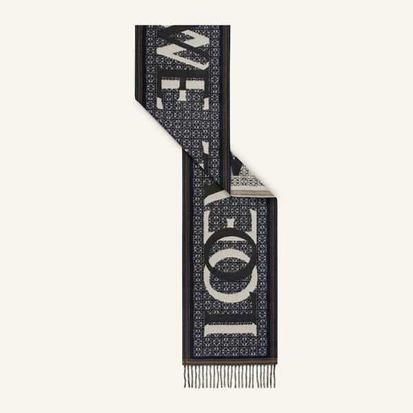 ロエベ アナグラム ロゴ フリンジ スカーフ ストール 偽物 3色 lyw00003