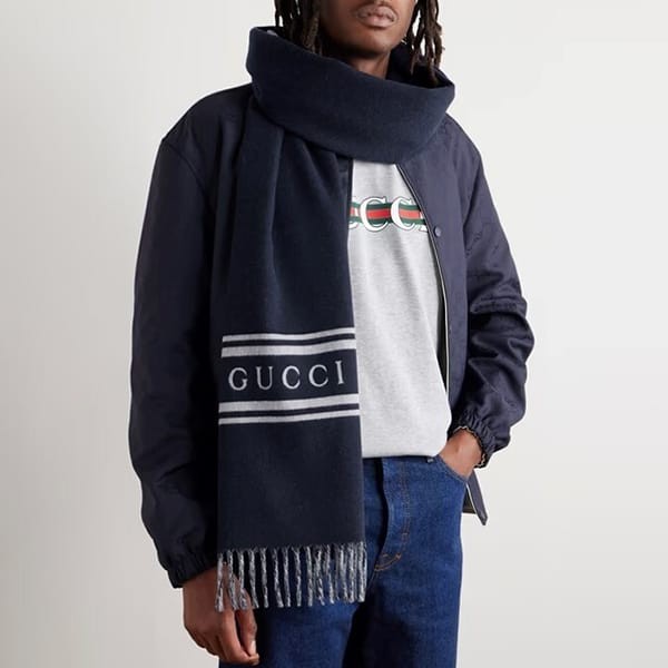 グッチ スーパーコピー ロゴ ウール カシミヤ マフラー gc0002