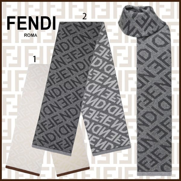 フェンディ マフラー カシミア&モヘア FF ロゴ 偽物 2色 fd0003