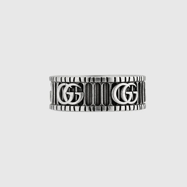 グッチ ダブルG シルバー リング ストライプ YBC551899001