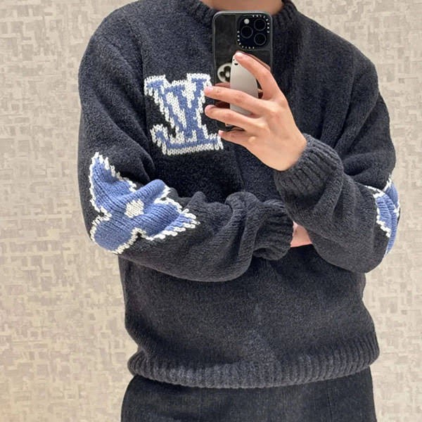 ルイヴィトン n級品 ウールミックス ニットセーター ロゴ入 1agjh2