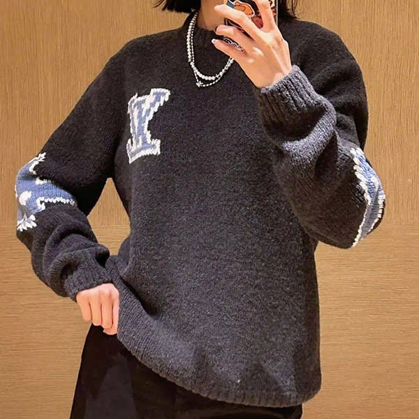 ルイヴィトン n級品 ウールミックス ニットセーター ロゴ入 1agjh2