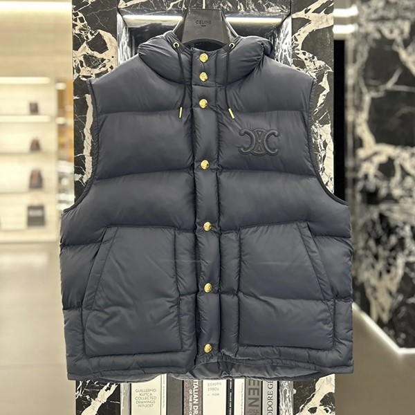 先取り！セリーヌ 偽物 スリーブレス ダウンジャケット 軽量ナイロン 2色 sl2111230