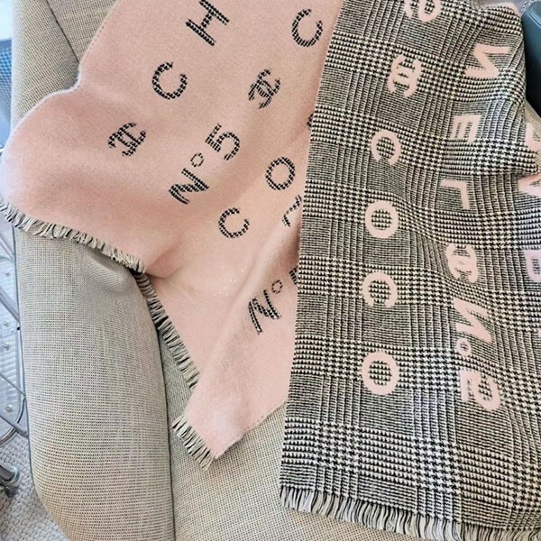 【24B◆寒い日もお洒落に♪】CHANEL CCロゴ ストール マフラー