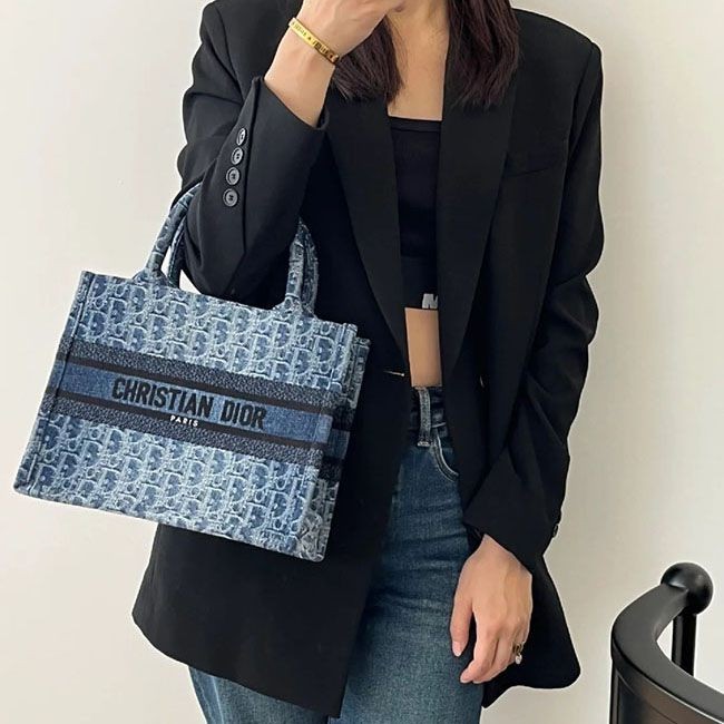 デニム ディオール Book Tote バッグ スモール M1265ZEGC_M49E