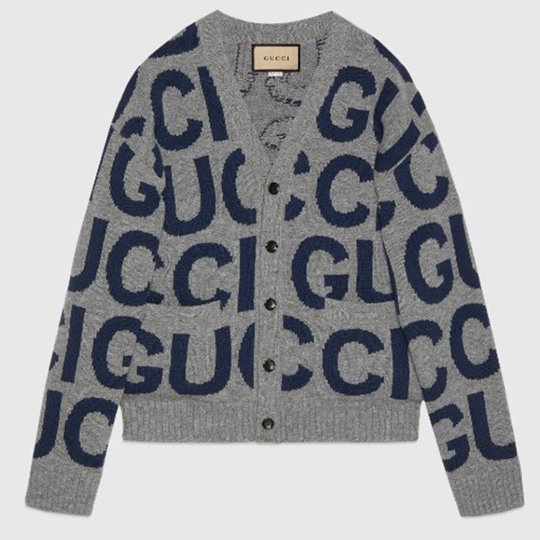 追跡付グッチ☆24SS☆インターシャウールカーディガン 偽物 771707 XKDLV 1140