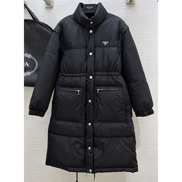 ◆プラダ◆レディース Re-Nylon ロング ダウンコート 2way★292132_1WQ9