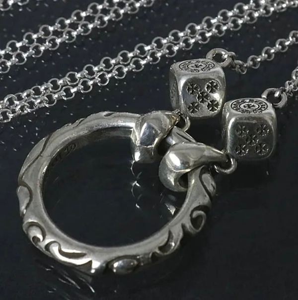 クロムハーツ EYWR LOOP DICE DBL アイウェアループ ダイス ネックレス 偽物 SV925