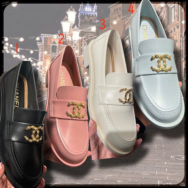 シャネル ローファー ロゴ付き コピー G45663 B16429 94305
