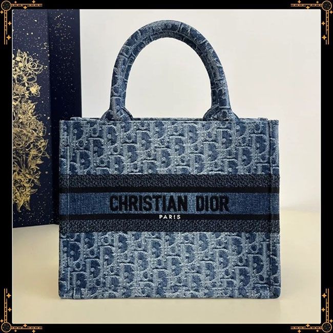 デニム ディオール Book Tote バッグ スモール M1265ZEGC_M49E