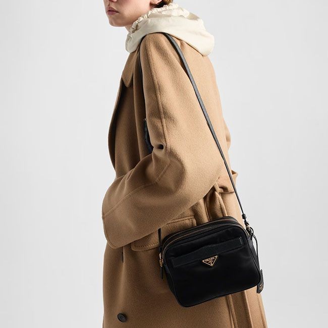 プラダ Re-Nylon x サフィアーノレザー 偽物 ミニショルダー 1BH218_R064