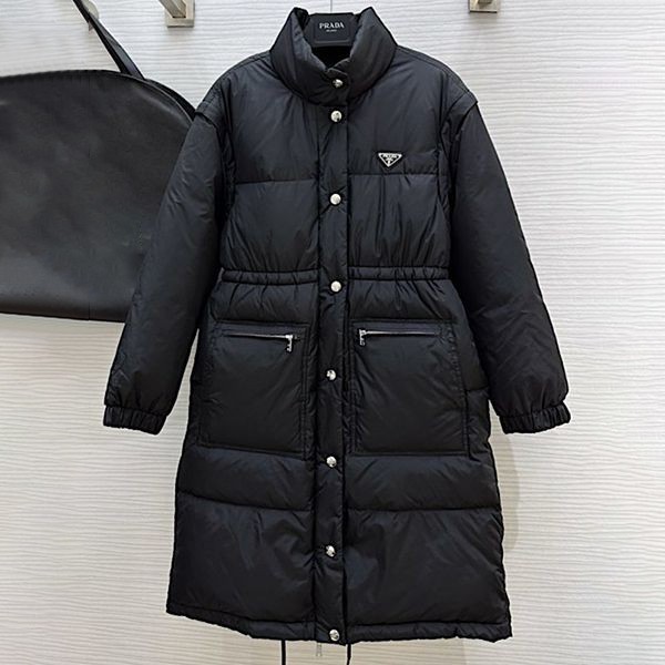 ◆プラダ◆レディース Re-Nylon ロング ダウンコート 2way★292132_1WQ9