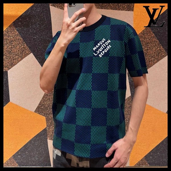 2025ブランド新作【存在感抜群☆】ルイヴィトンコピー LV ジャカード ダミエ 半袖Ｔシャツ 1AHBCV