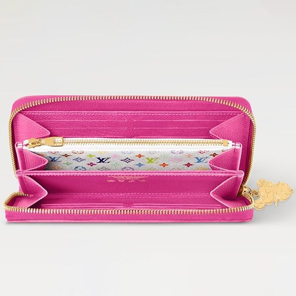 ルイヴィトン LV × TM コラボ ジッピー 長財布 偽物 ピンク ロゴ M13618