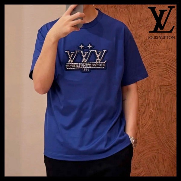 【シンプル☆】ルイヴィトン コピー エンベリッシュドコットンTシャツ 1AHCNN
