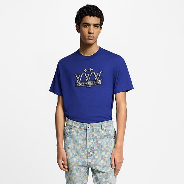【シンプル☆】ルイヴィトン コピー エンベリッシュドコットンTシャツ 1AHCNN