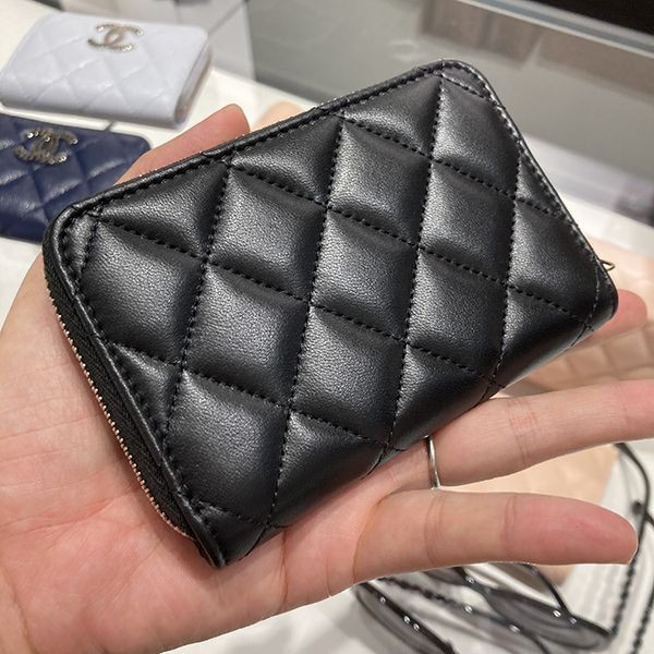 【シャネル】コイン＆カードケース コピー パール風ココマーク 艶やかなAP3811