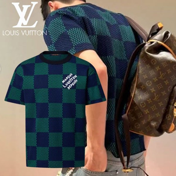2025ブランド新作【存在感抜群☆】ルイヴィトンコピー LV ジャカード ダミエ 半袖Ｔシャツ 1AHBCV