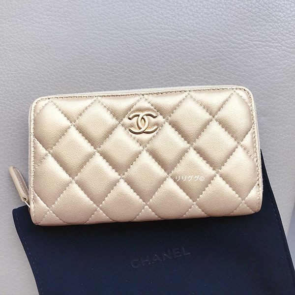 シャネル ジップ ウォレット 偽物 財布 マトラッセ☆AP0098