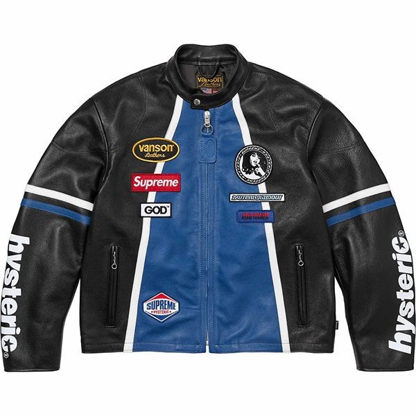【シュプリーム Hysteric Glamour 偽物】 Vanson Leathers ジャケット ブラック hg0219
