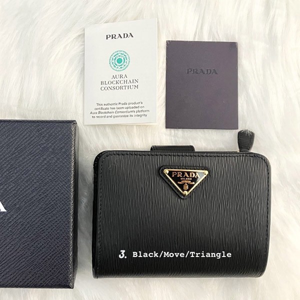 人気話題コラボ！プラダ Zip Compact Wallet ジップコンパクト財布 偽物♪