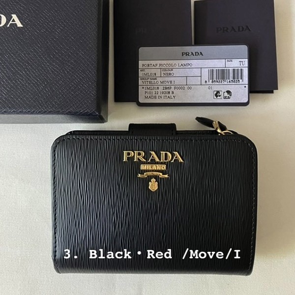 人気話題コラボ！プラダ Zip Compact Wallet ジップコンパクト財布 偽物♪