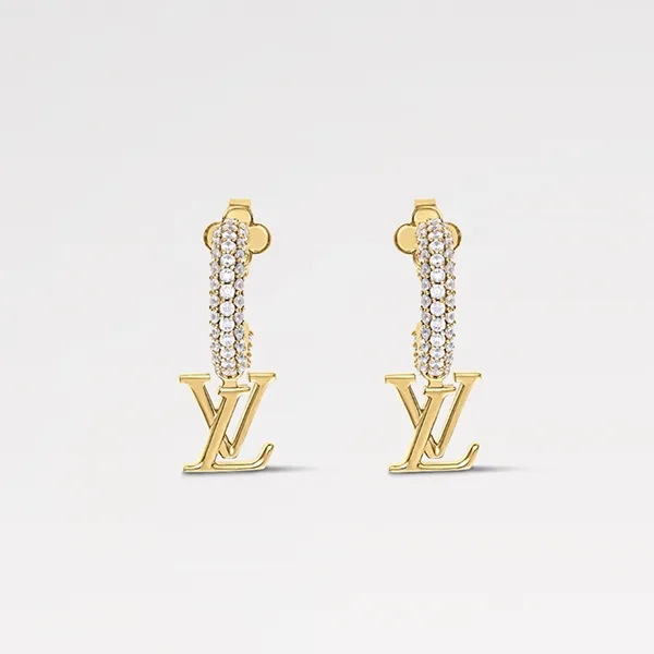 クリスタル輝く《ルイヴィトン》 ピアス コピー フープ LV アイコニック M01732