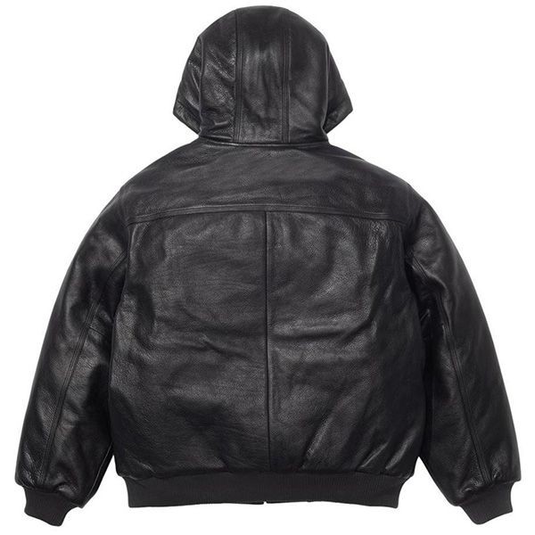 【シュプリーム Dickies 偽物】フード付き レザー ワークジャケット sp02191